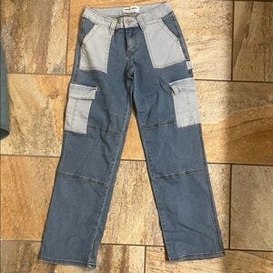 Women’s Two-Tone Stretch Utility Jeans